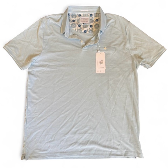 Denim & Flower Sky Blue Polo Shirt XL - Picture 1 of 9